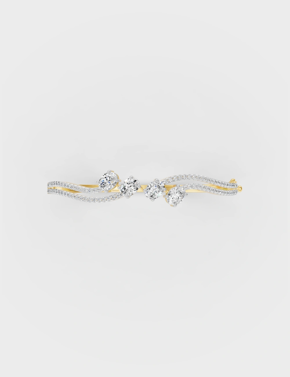 Celeste Curve Diamond Bracelet 2.3 Carat FG-VVS, Yellow Gold, large, image 2