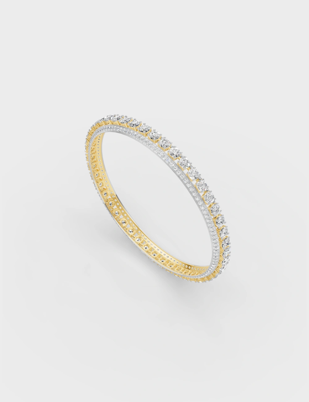 Nocturne Diamond Bangle 20 Carat FG-VVS, Yellow Gold, large, image 1