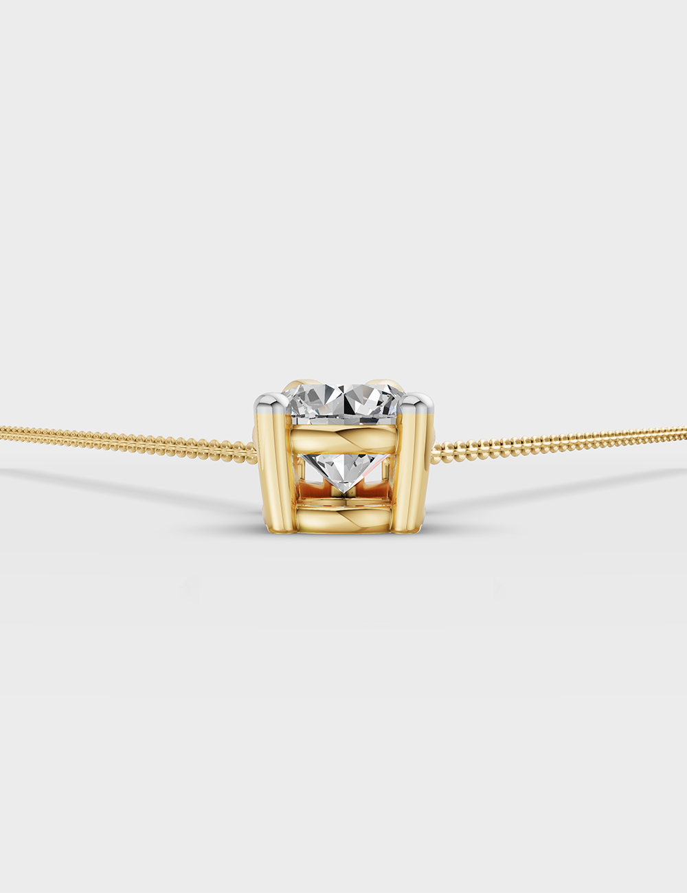 Chic Solitaire Chain Pendant 71 cent FG-VVS, Yellow Gold, large, image 3