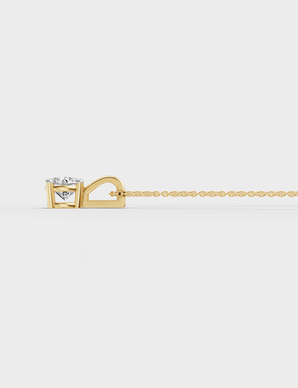 Chic Solitaire Chain Pendant 71 cent FG-VVS, Yellow Gold, large, image 4