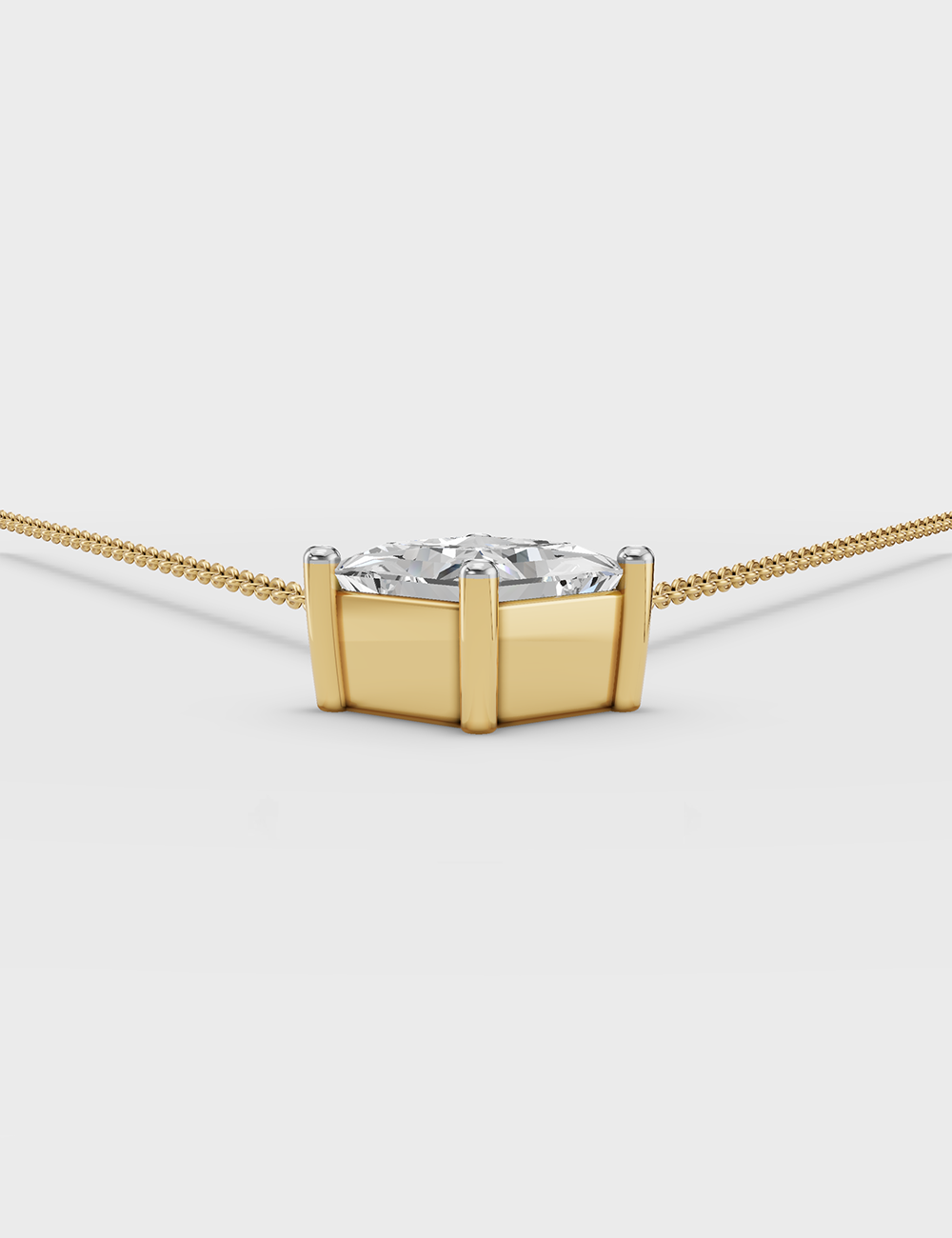 Classy Solitaire Chain Pendant 85 cent FG-VVS, Yellow Gold, large, image 3