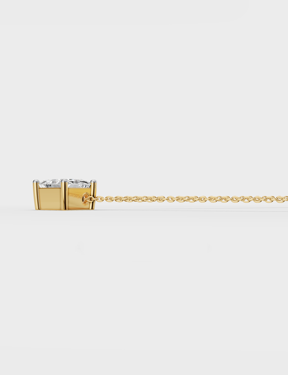 Classy Solitaire Chain Pendant 85 cent FG-VVS, Yellow Gold, large, image 4