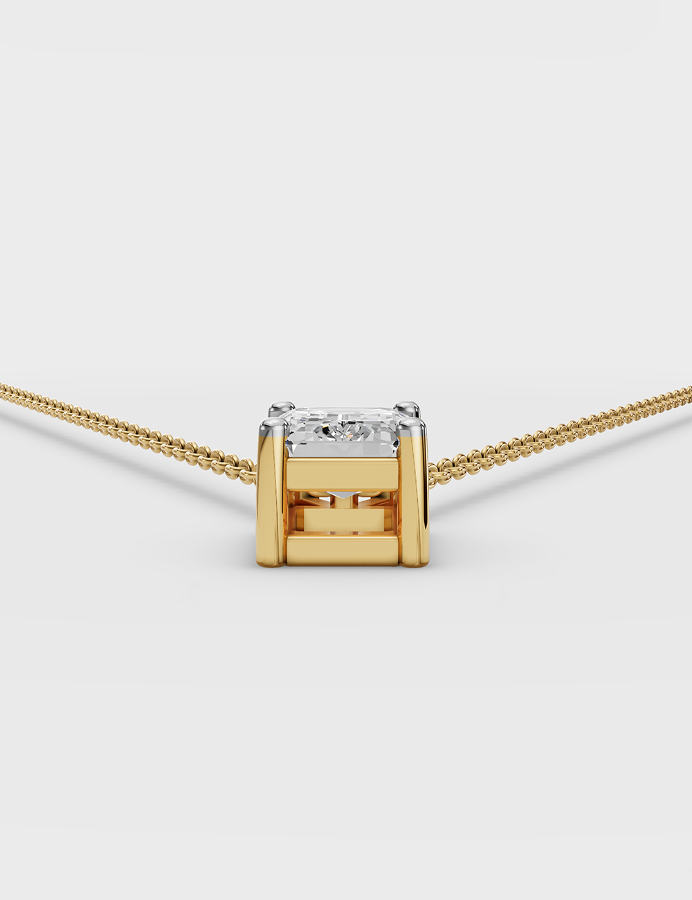 Luxurious Solitaire Chain Pendant 51 cent FG-VVS, Yellow Gold, large, image 3
