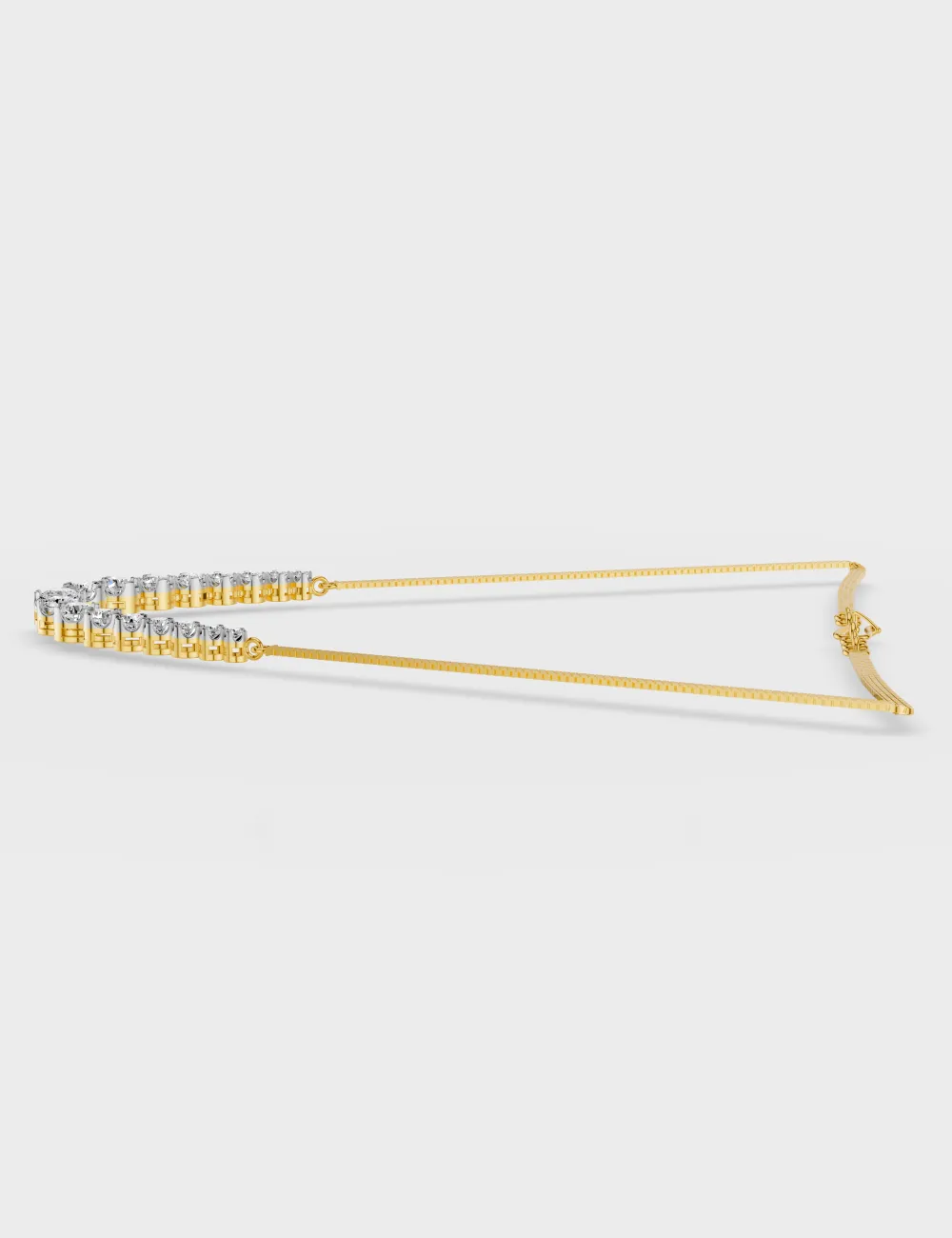 Radiance Curve Diamond Necklace 5.61 carat FG-VVS, Yellow Gold, large, image 3