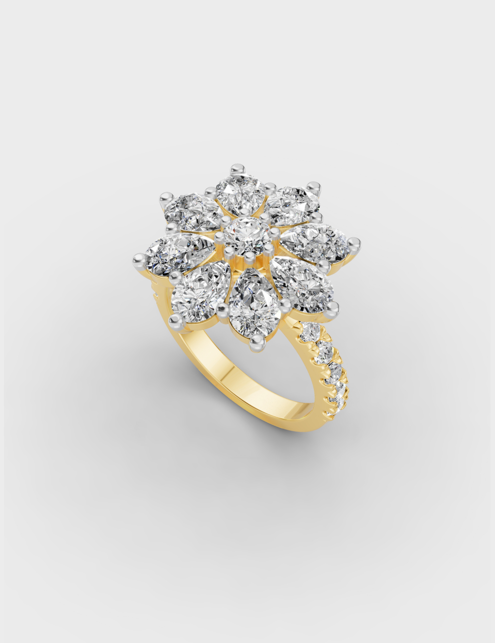 Sublime Radiance Diamond Ring 2.99 carat FG-VVS, Yellow Gold, large, image 1