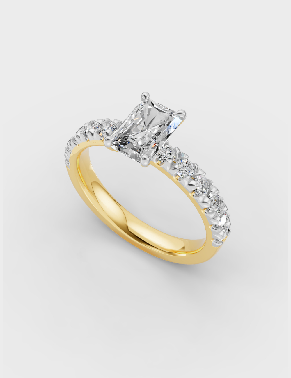 Emerald Beauty Diamond Ring 2 carat FG-VVS, Yellow Gold, large, image 1