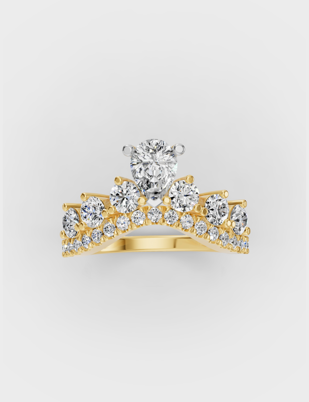 Avant Garde Diamond Ring 1.5 carat FG-VVS, Yellow Gold, large, image 2