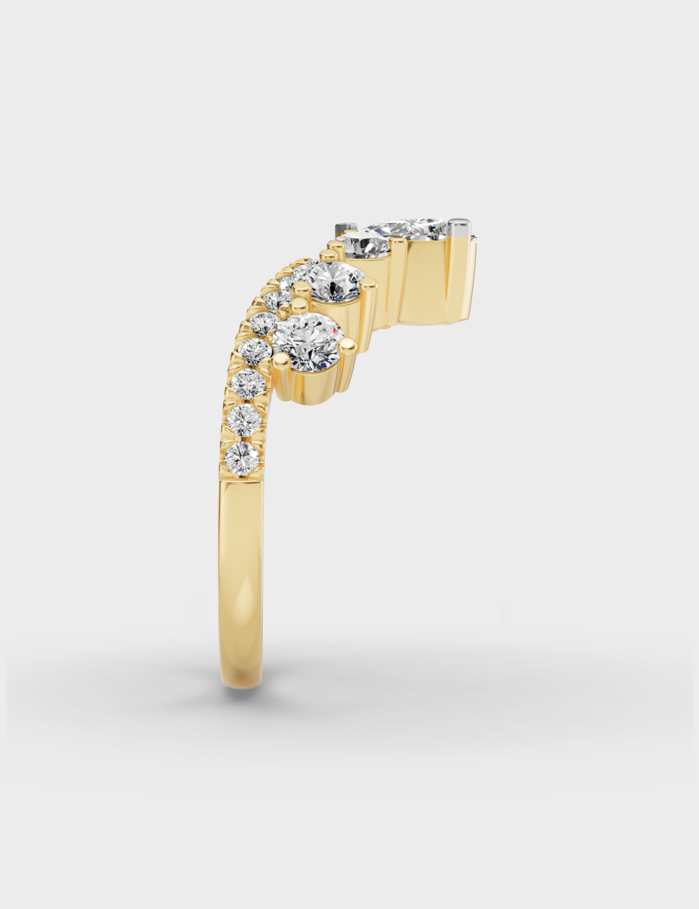 Avant Garde Diamond Ring 1.5 carat FG-VVS, Yellow Gold, large, image 3