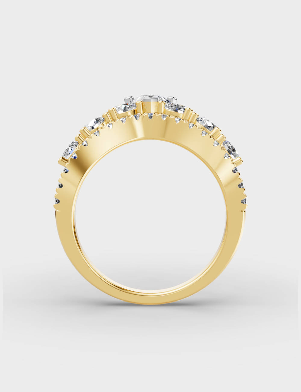 Avant Garde Diamond Ring 1.5 carat FG-VVS, Yellow Gold, large, image 4