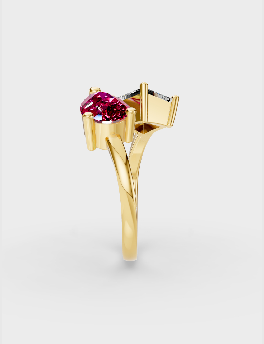 Enchanting Interplay Diamond Ring 86 cent FG-VVS, Yellow Gold, large, image 3