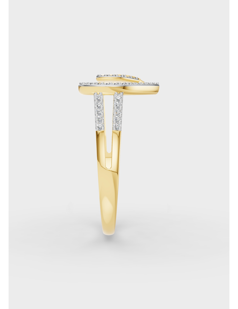 Sparkled Heartstrings Diamond Ring 31 cent FG-VVS, Yellow Gold, large, image 4