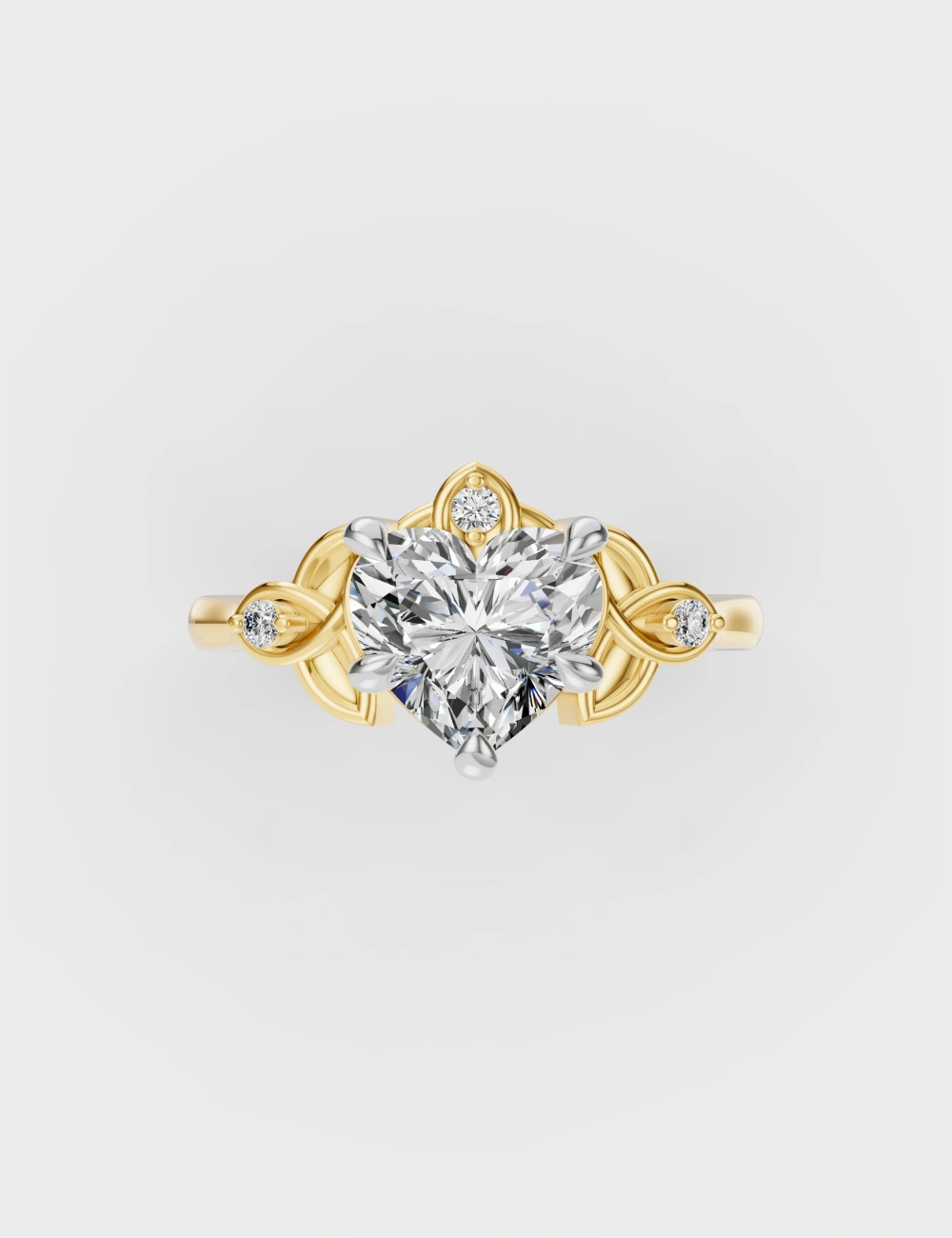 Lovebeam Diamond Ring 1.52 Carat FG-VVS, Yellow Gold, large, image 2