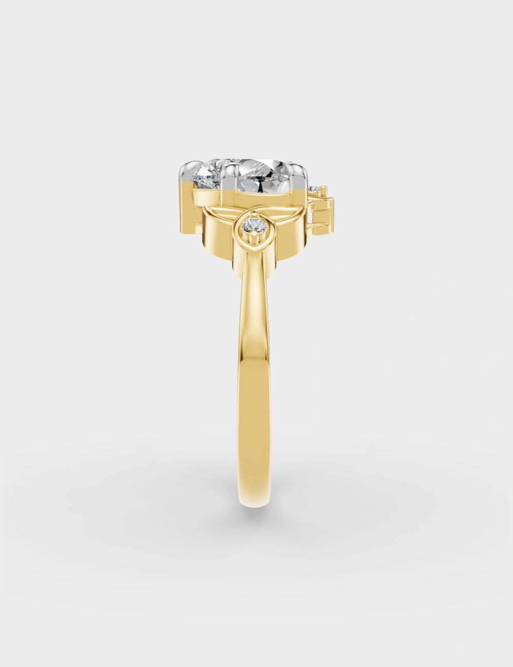 Lovebeam Diamond Ring 1.52 Carat FG-VVS, Yellow Gold, large, image 3