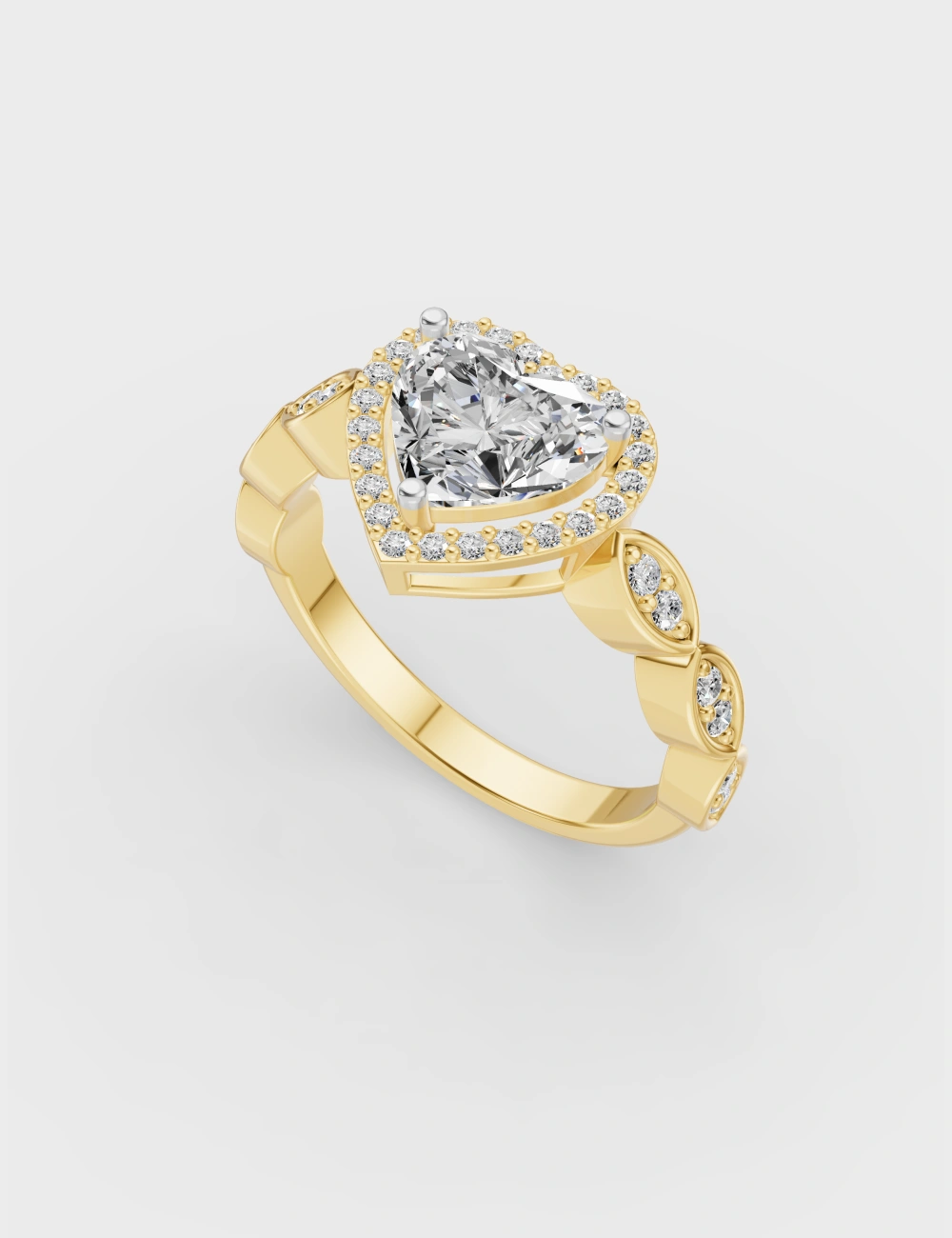 Amour Radiance Diamond Ring 1.32 Carat FG-VVS, Yellow Gold, large, image 1