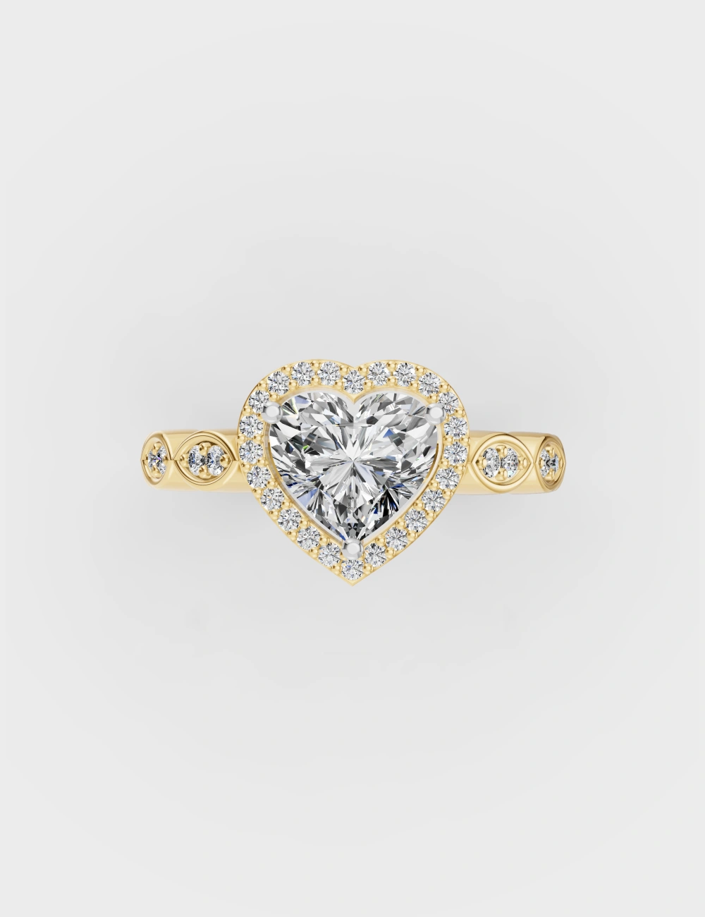 Amour Radiance Diamond Ring 1.32 Carat FG-VVS, Yellow Gold, large, image 2