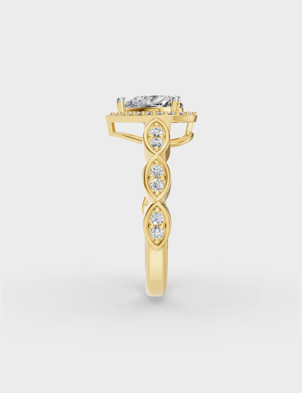 Amour Radiance Diamond Ring 1.32 Carat FG-VVS, Yellow Gold, large, image 3