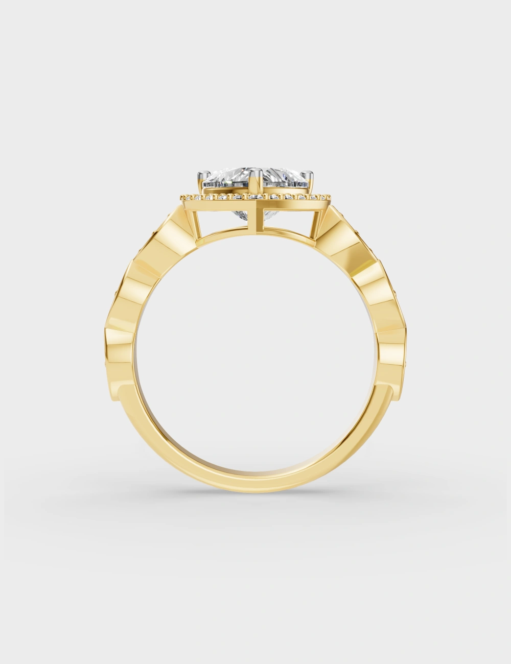 Amour Radiance Diamond Ring 1.32 Carat FG-VVS, Yellow Gold, large, image 4