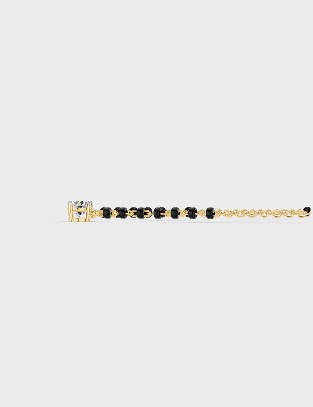 Chic Sparkle Diamond Mangalsutra 0.58 cent FG-VVS, Yellow Gold, large, image 3