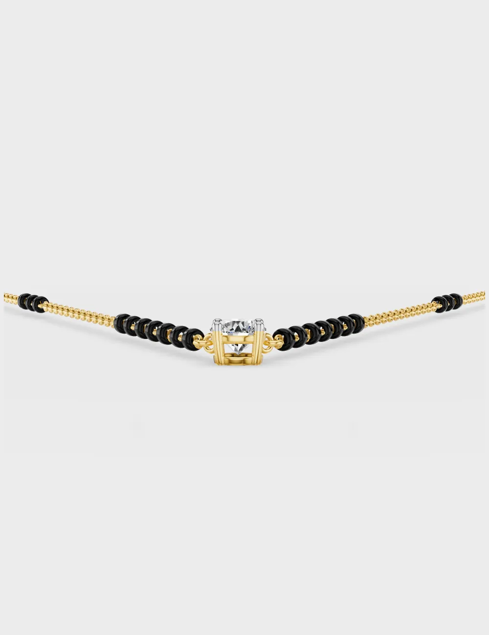 Chic Sparkle Diamond Mangalsutra 0.58 cent FG-VVS, Yellow Gold, large, image 4