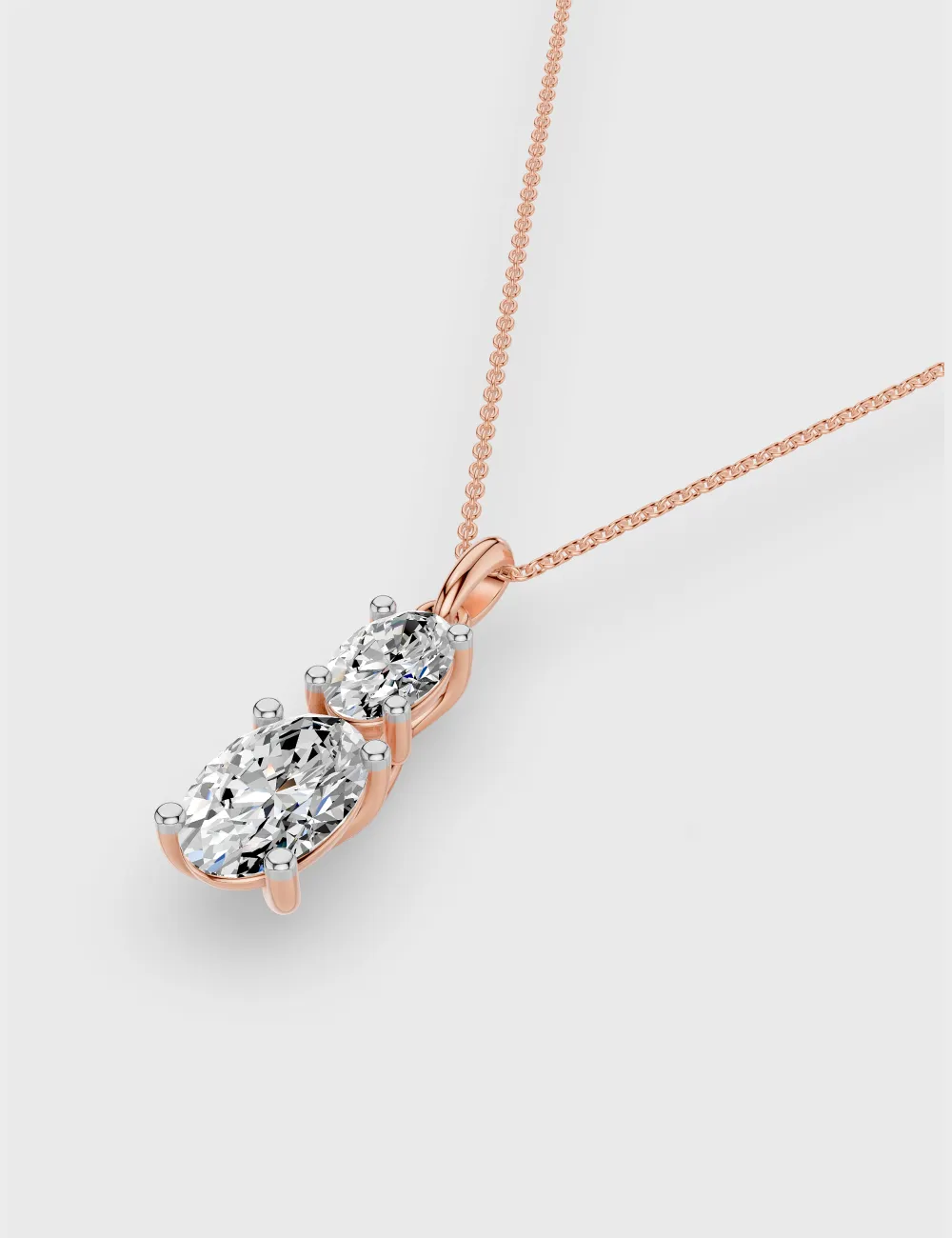 Illume Duo Diamond Pendant 1.32 carat FG-VVS, Rose Gold, large, image 2
