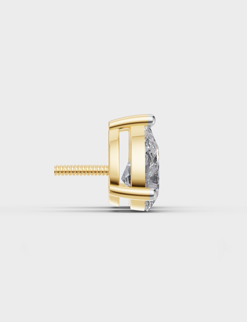 Glossy Diamond Studs 26 cent FG-VVS, Yellow Gold, large, image 3
