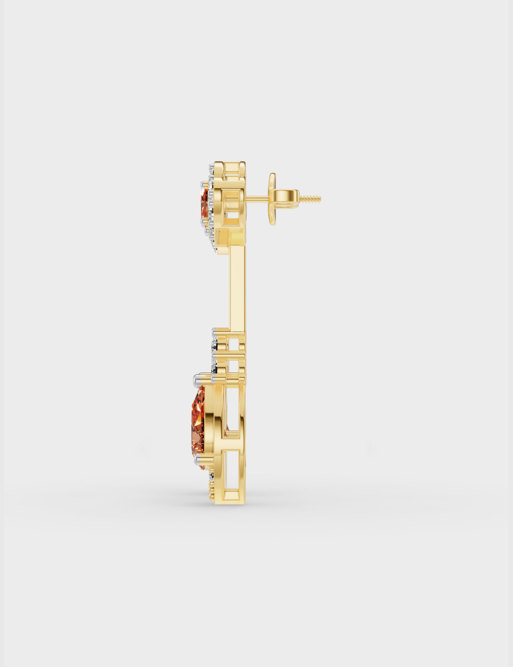Dancing Sparkle Diamond Earrings 1.22 carat FG-VVS, Yellow Gold, large, image 3