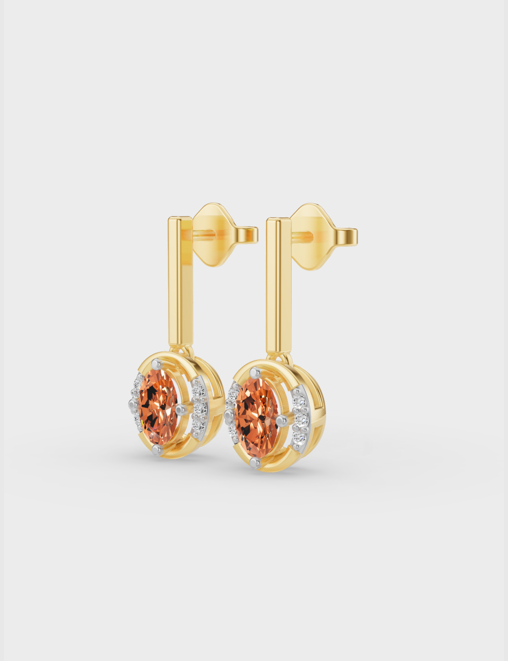 Subtle Radiance Diamond Earrings 45 cent FG-VVS, Yellow Gold, large, image 2