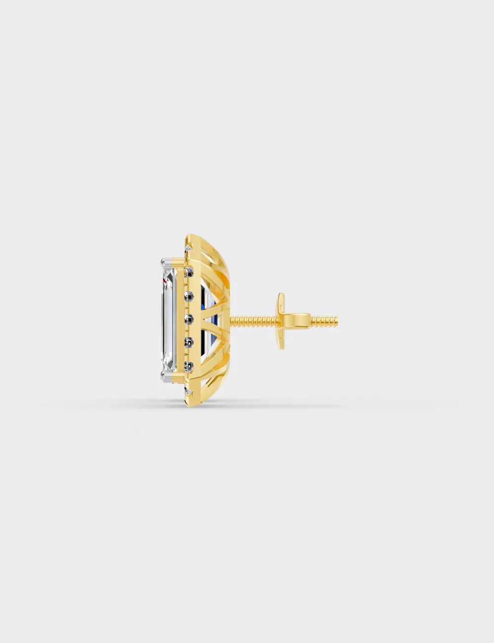Art Deco Diamond Studs 2.12 carat FG-VVS, Yellow Gold, large, image 3