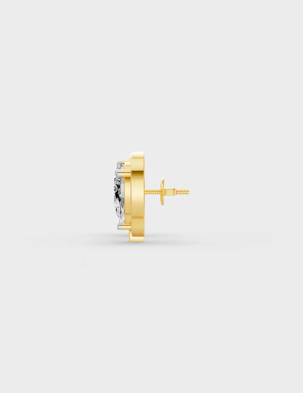 Chic Blaze Heart Studs 0.56 cent FG-VVS, Yellow Gold, large, image 3