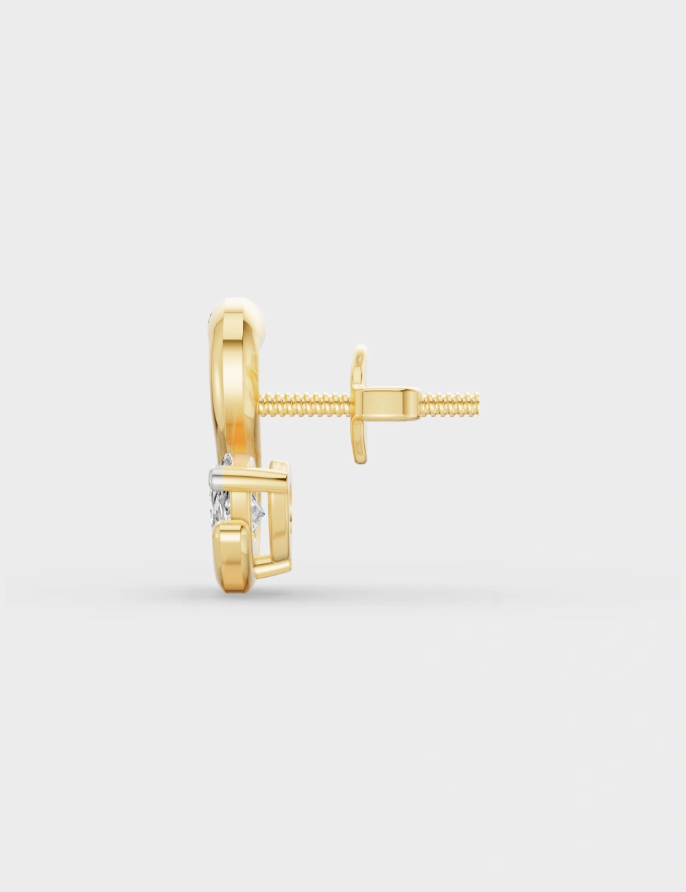 Swan Song Diamond Studs 61 cent FG-VVS, Yellow Gold, large, image 3