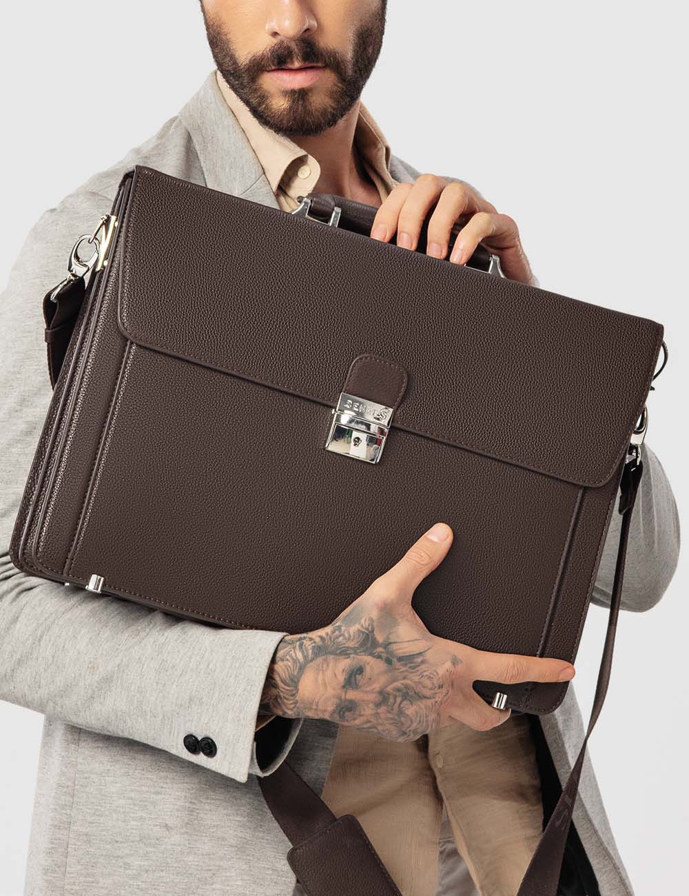 Eterno Laptop Bag, Brown, large, image 5