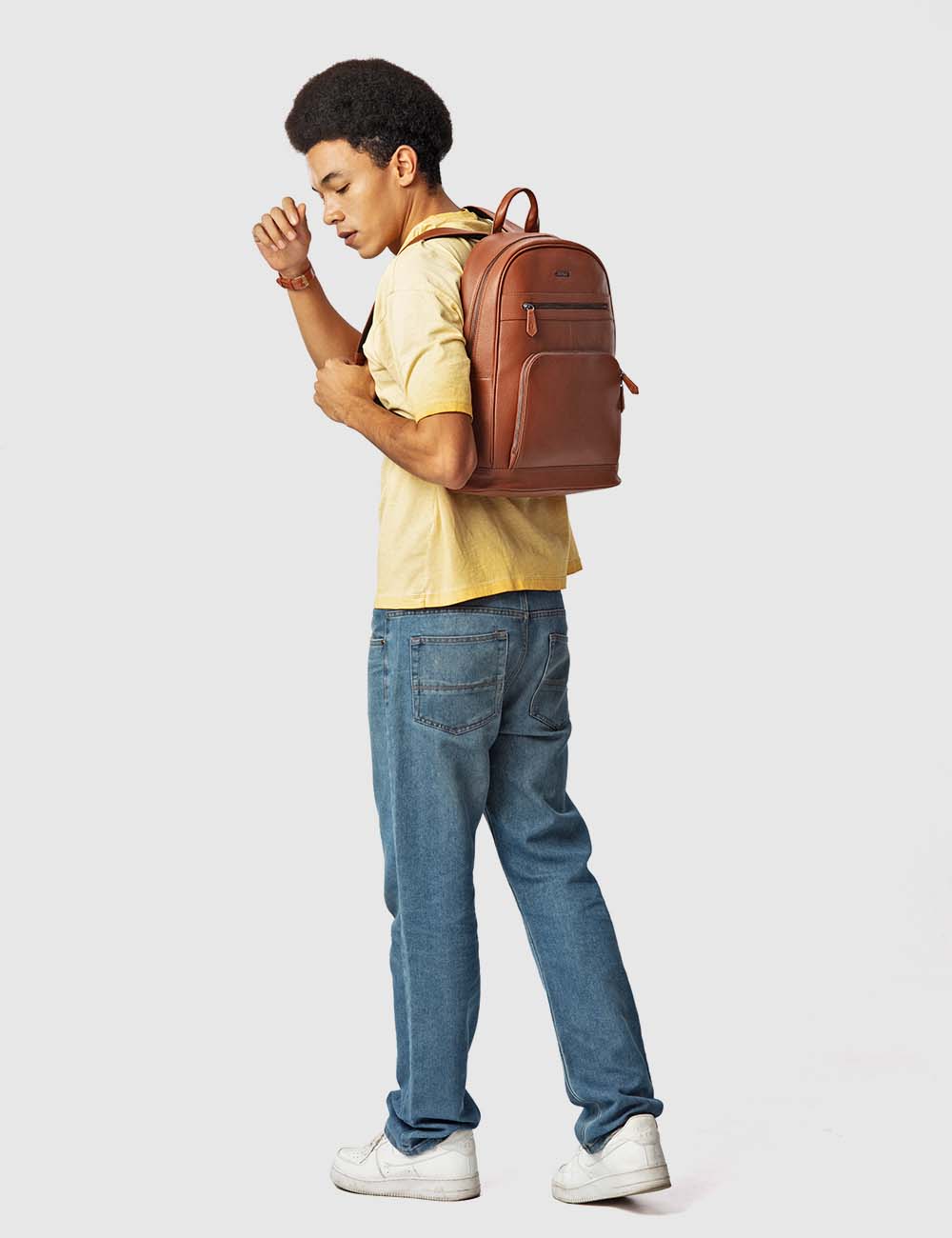 Vigoroso Backpack, Cognac, large, image 3
