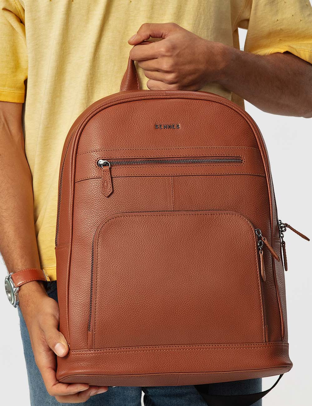 Vigoroso Backpack, Cognac, large, image 5