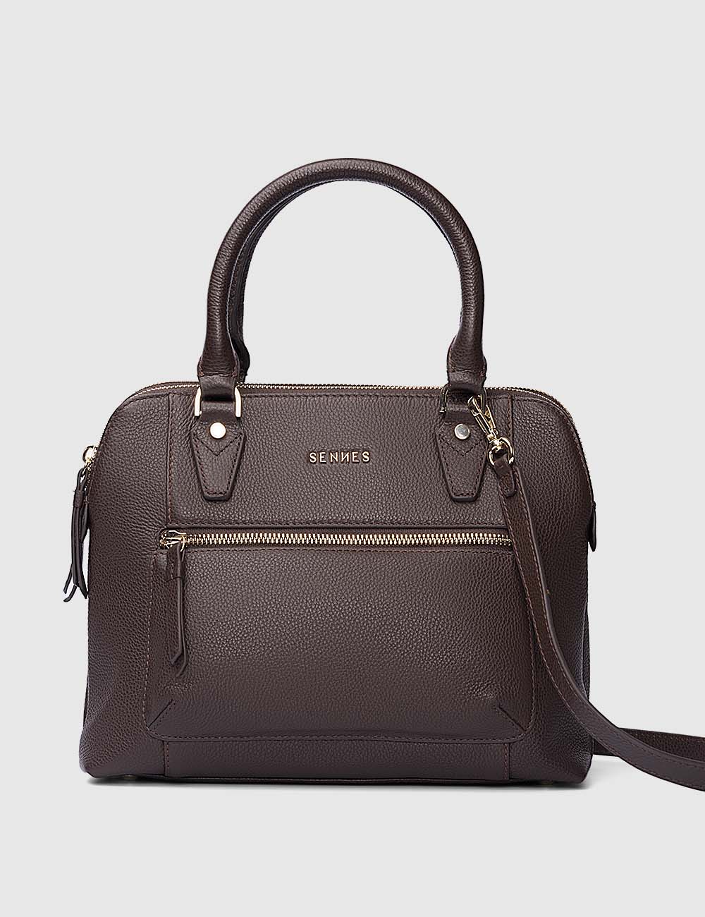 Opera Handbag, Dark Brown, large, image 2