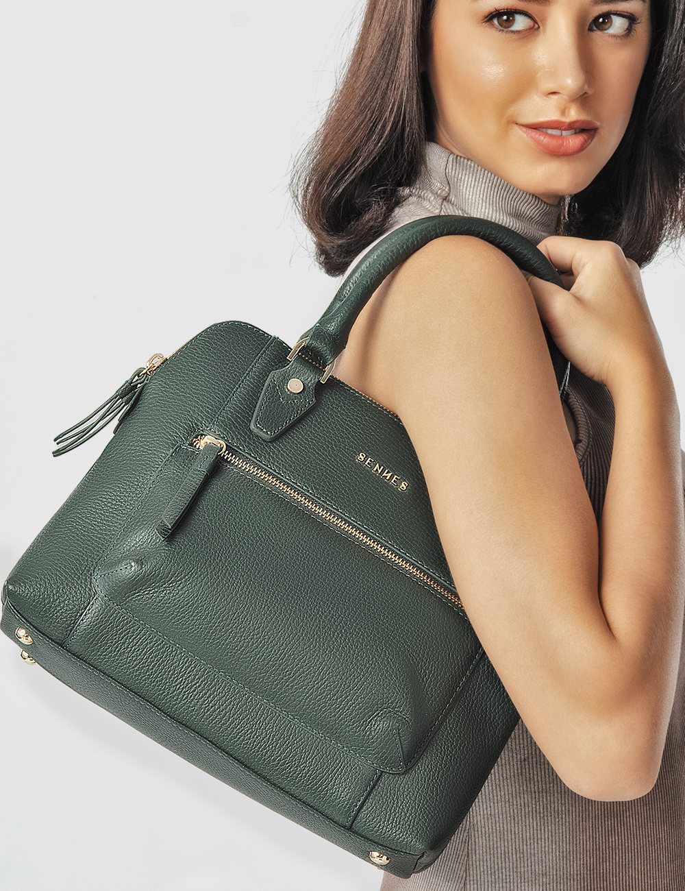 Opera Handbag, Green, large, image 5